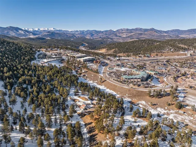 a view of city and mountain