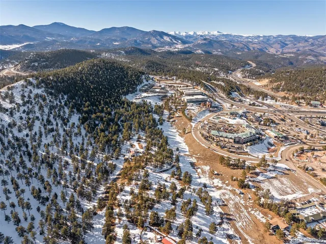 a view of city and mountain
