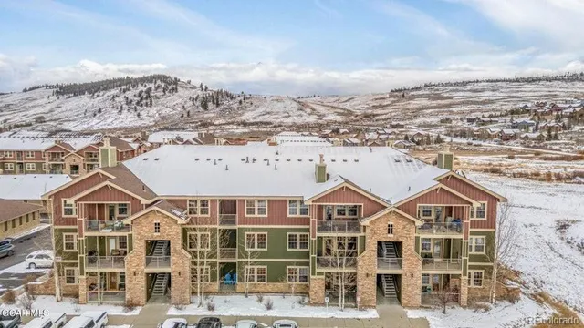 an aerial view of a large building