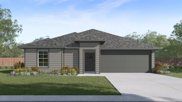 front view of a house with a yard