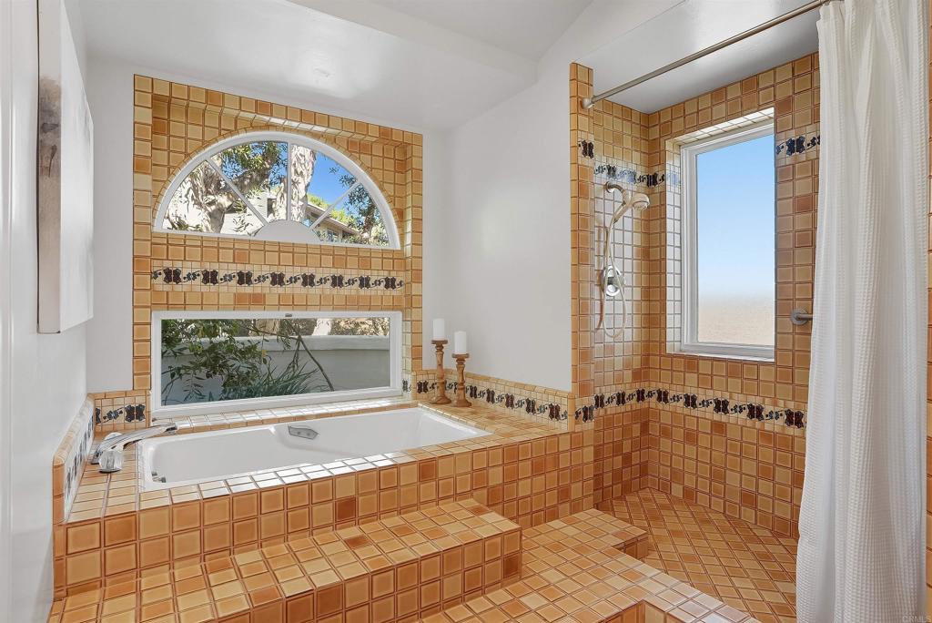 2206 Running Spring Place Encinitas, CA 92024 - Photo 26 of 44 a bathroom with a bathtub and a shower