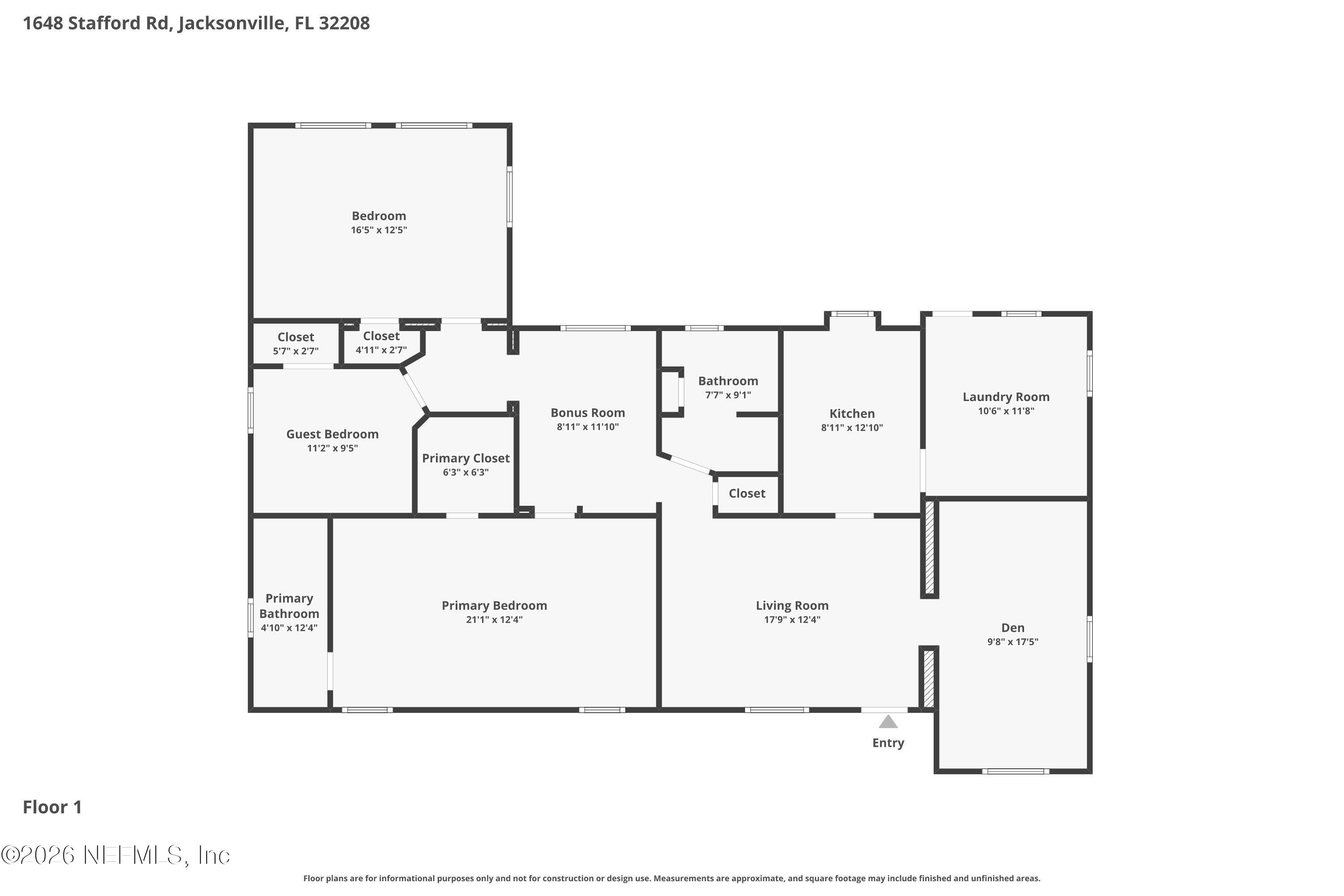 1648 Stafford Road Jacksonville, FL 32208 - Photo 32 of 32 floor plan
