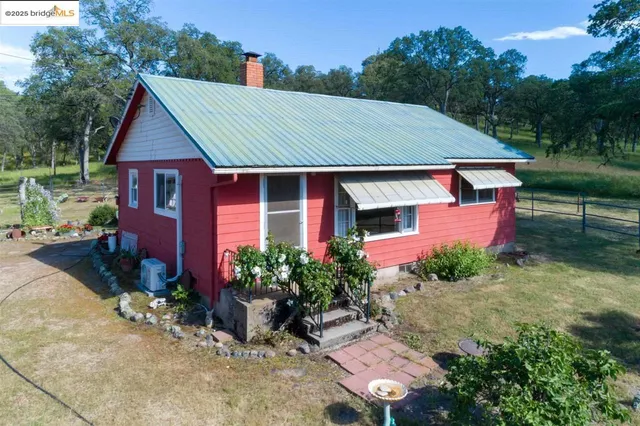 an aerial view of a house