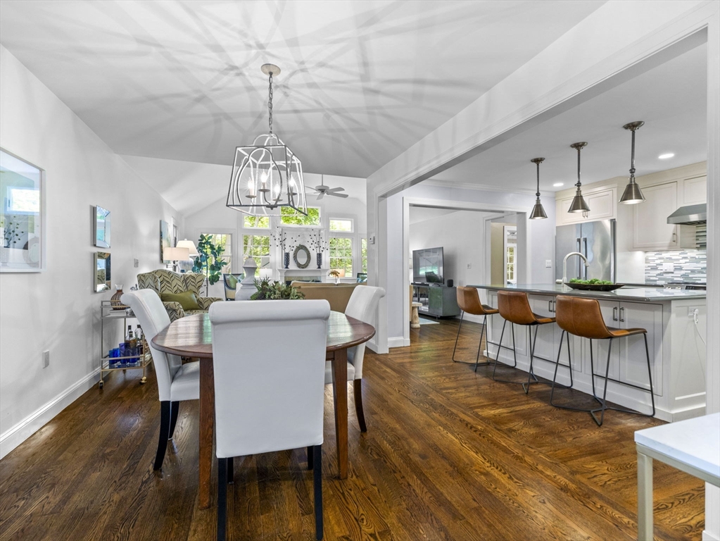 3 Dudley Road Wellesley, MA 02481 - Photo 8 of 25 a view of a dining room with furniture a chandelier and wooden floor