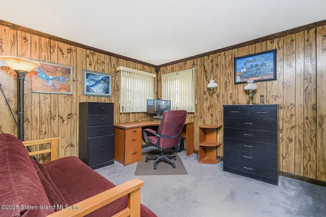 a workspace with furniture