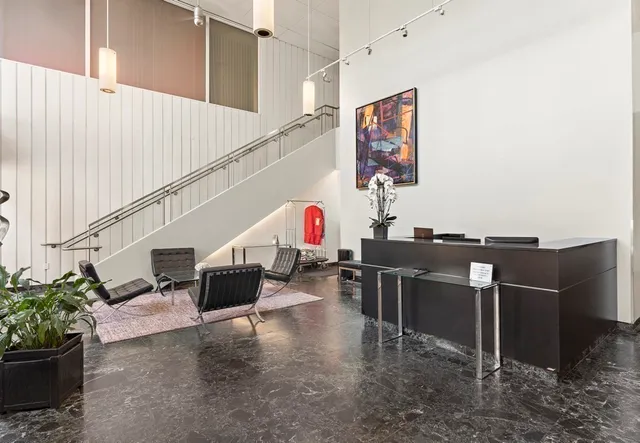 a living room with furniture