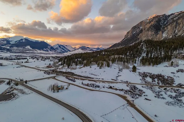 a view of a terrace with a mountain