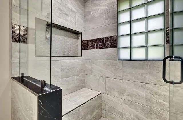 a bathroom with a shower