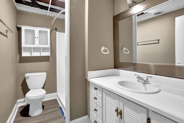 a bathroom with a sink and a toilet