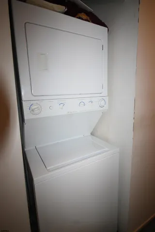 a close up view of washer and dryer