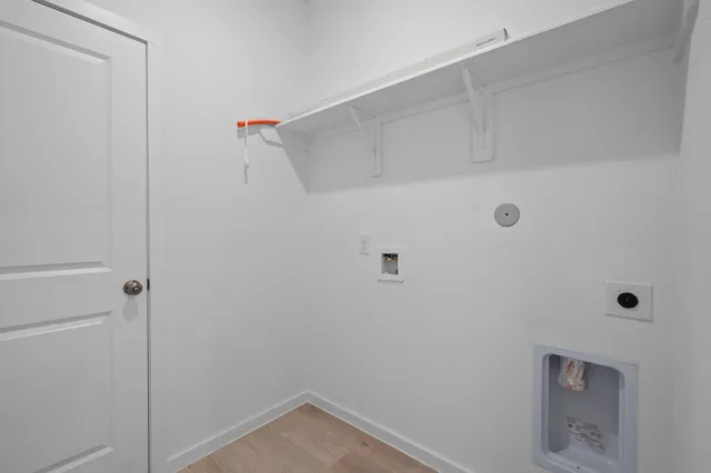 a view of small space with racks on the wall