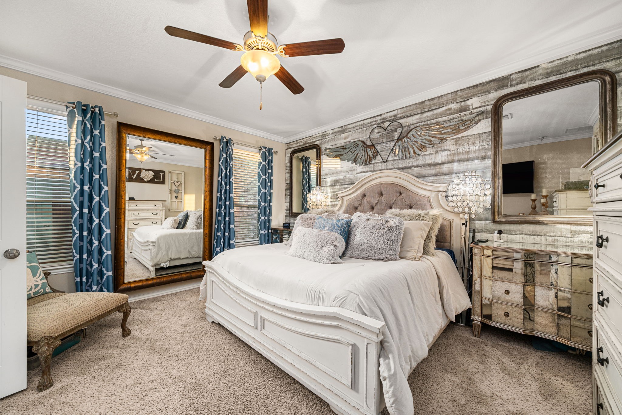 931 South Chamfer Way Crosby, TX 77532 - Photo 28 of 40 a bedroom with a large bed and flat tv screen