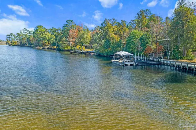 a view of a lake with a mountain view