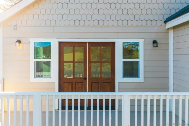 a white bath tub sitting in a bathroom
