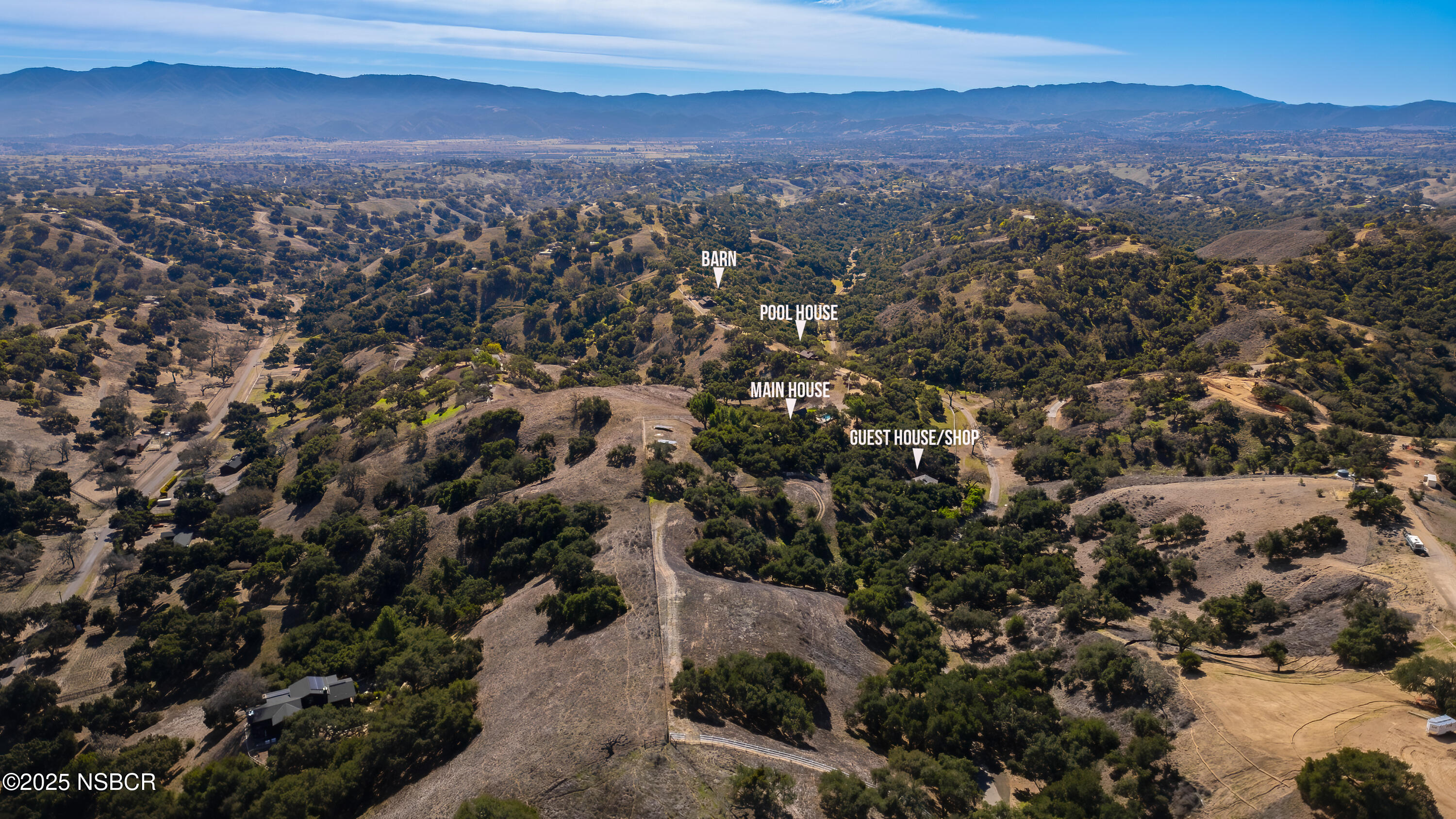 4086 East Oak Trail Road Santa Ynez, CA 93460 - Photo 52 of 57 an aerial view of residential house and green space