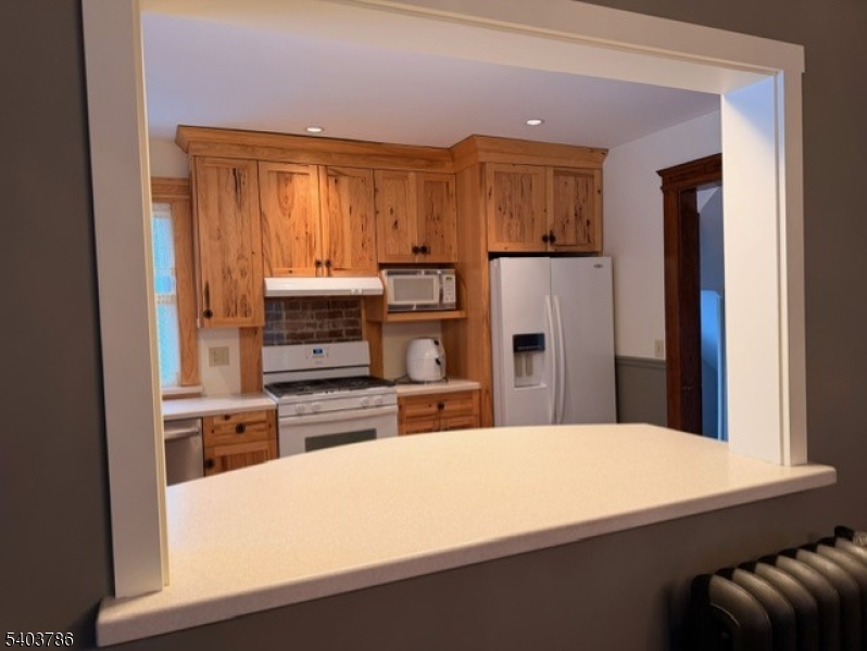 19 Academy Road Morris Plains, NJ 07950 - Photo 9 of 39 a kitchen with kitchen island wooden cabinets and refrigerator