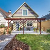 a house view with a outdoor space