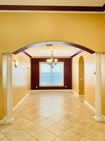 a view of a room with a window