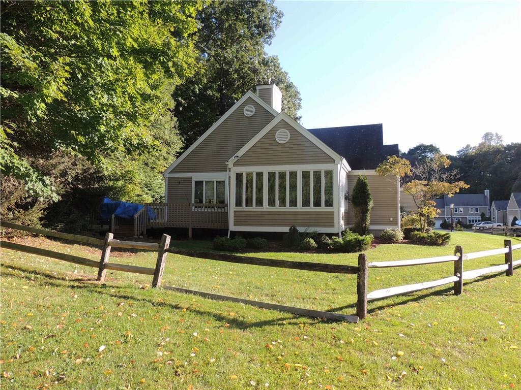 a house view with a garden space