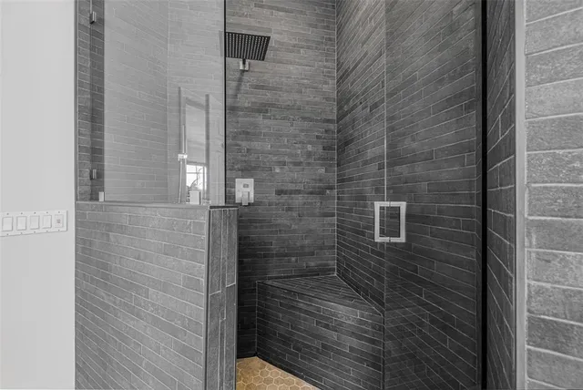a bathroom with a shower