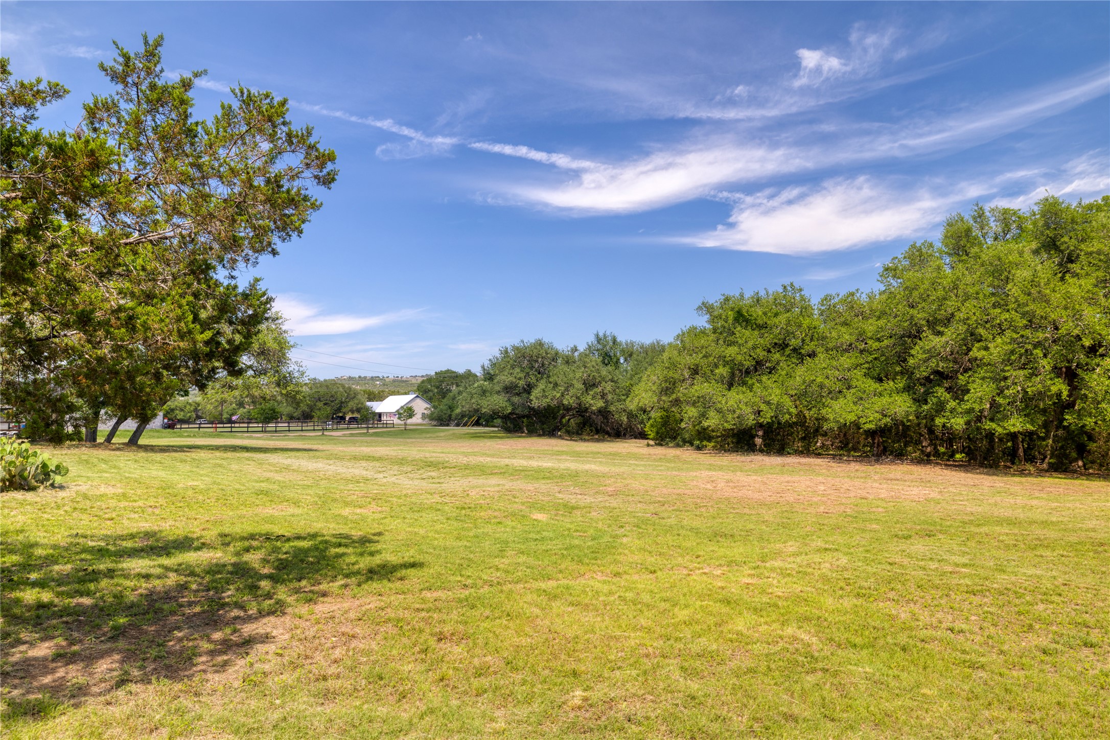 187 Beauchamp Road Dripping Springs, TX 78620 - Photo 2 of 19 Expansive grassy field framed by mature trees