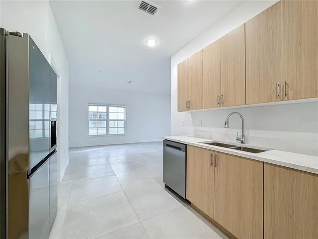 an empty room with an entryway