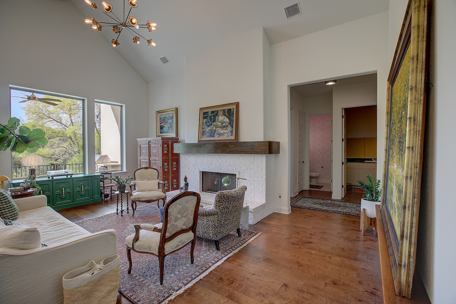 129 Hollytree Court Georgetown, TX 78628 - Photo 18 of 40 a living room with furniture and a fireplace
