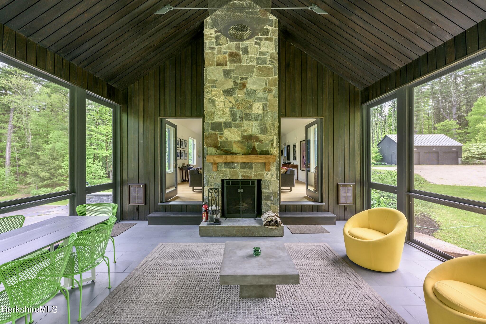 403 South Undermountain Road Sheffield, MA 01257 - Photo 6 of 46 Three season porch with fireplace