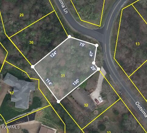 116 Ootsima Way Loudon, TN 37774 - Photo 12 of 12 Aerial Photo of Lot Dimensions