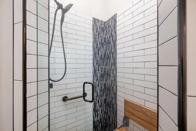 a bathroom with a shower