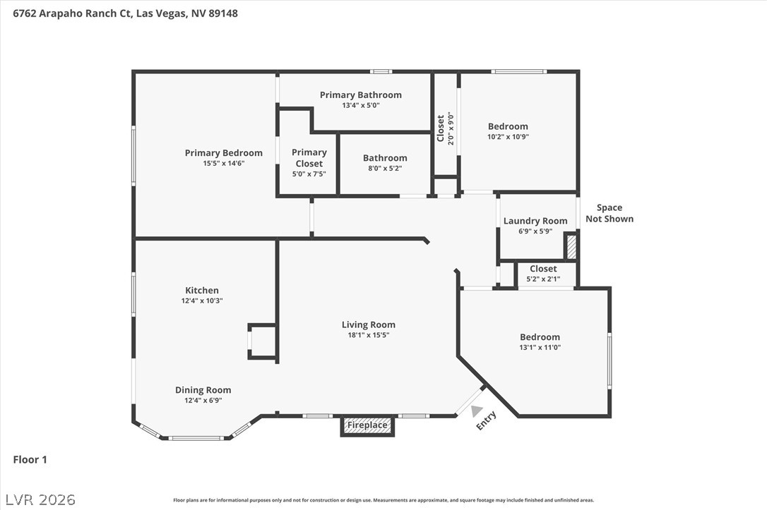 6762 Arapaho Ranch Las Vegas, NV 89148 - Photo 27 of 27 A well-designed floor plan details the comfortable flow between living spaces, including distinct kitchen, dining, and bedroom areas.