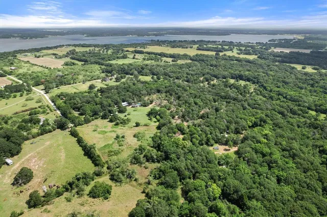 an aerial view of residential houses with city view