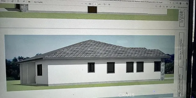 a view of roof with building