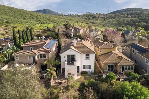 an aerial view of multiple house