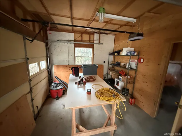 a bathroom with a shower and toilet
