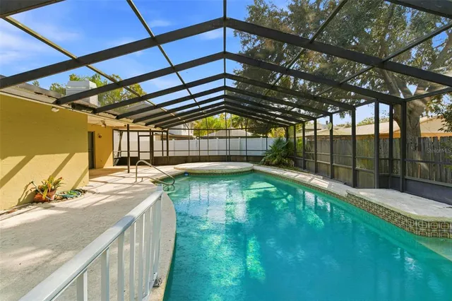 a view of a backyard of a house