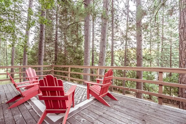 a view of outdoor space with seating