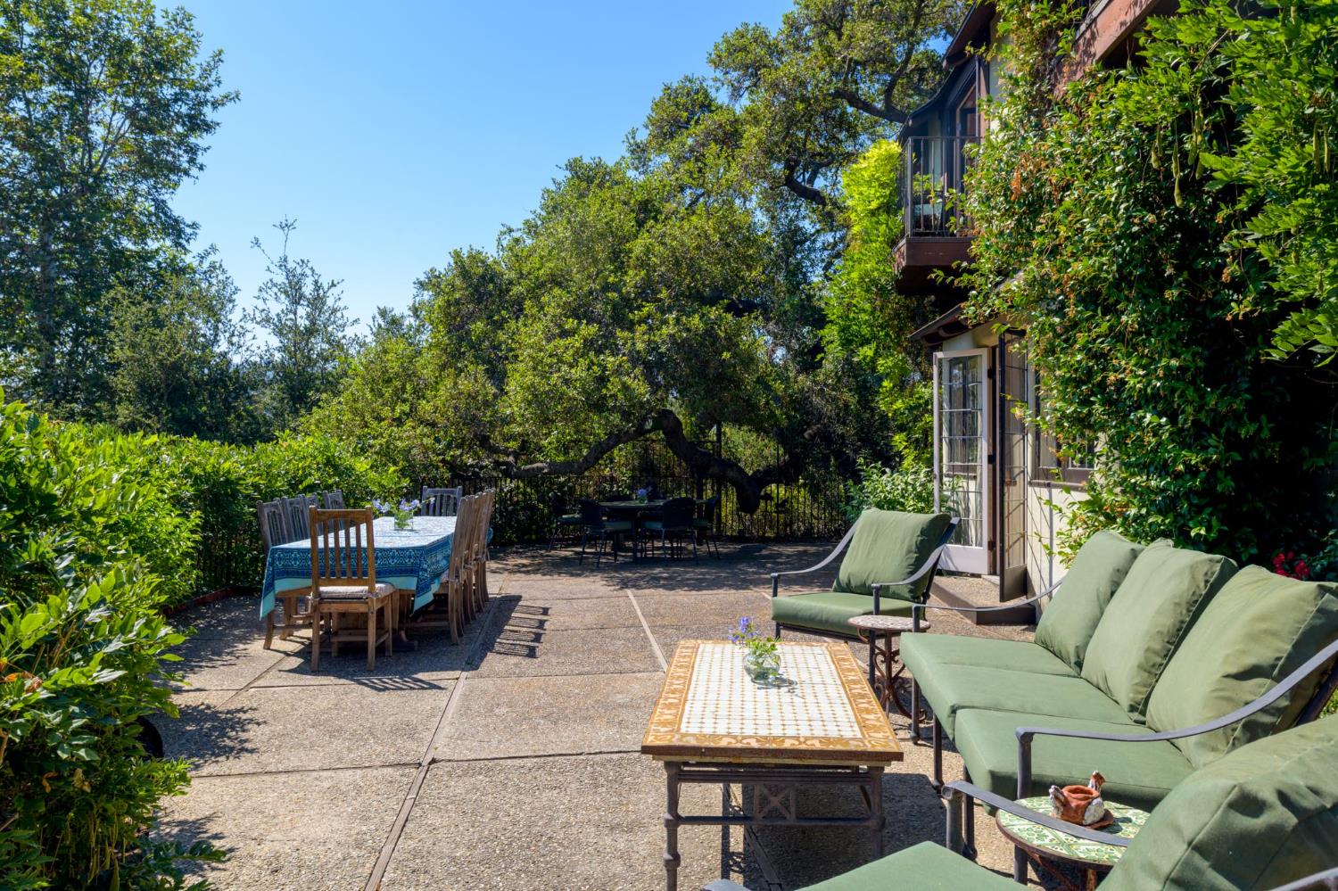 520 Foothill Road Ojai, CA 93023 - Photo 10 of 45 a view of backyard with seating space and trees
