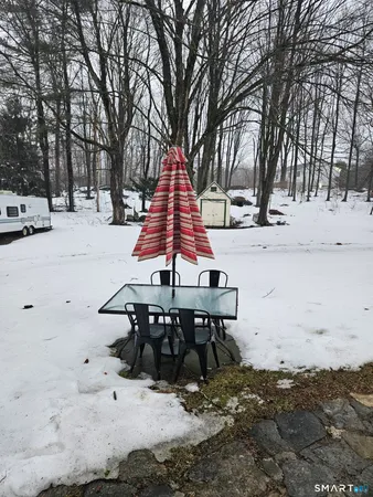 a view of outdoor space with sitting area