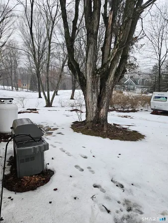 a street view covered with snow