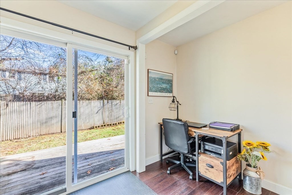 43 Fern Road Holbrook, MA 02343 - Photo 19 of 20 a view of workspace with wooden floor outdoor seating space