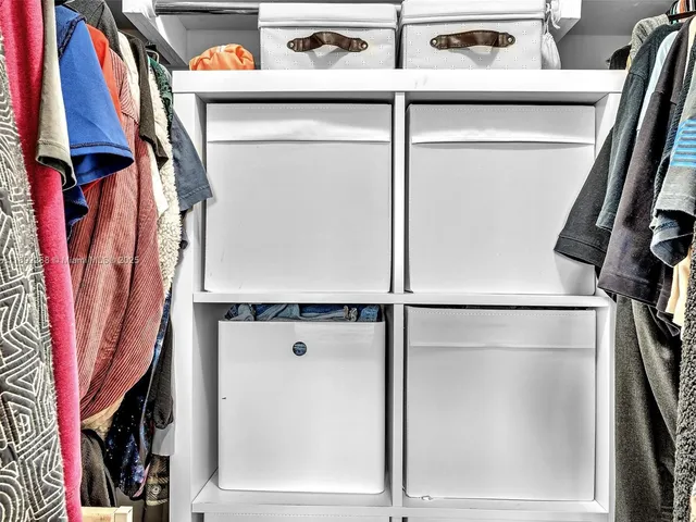 a close view of closet