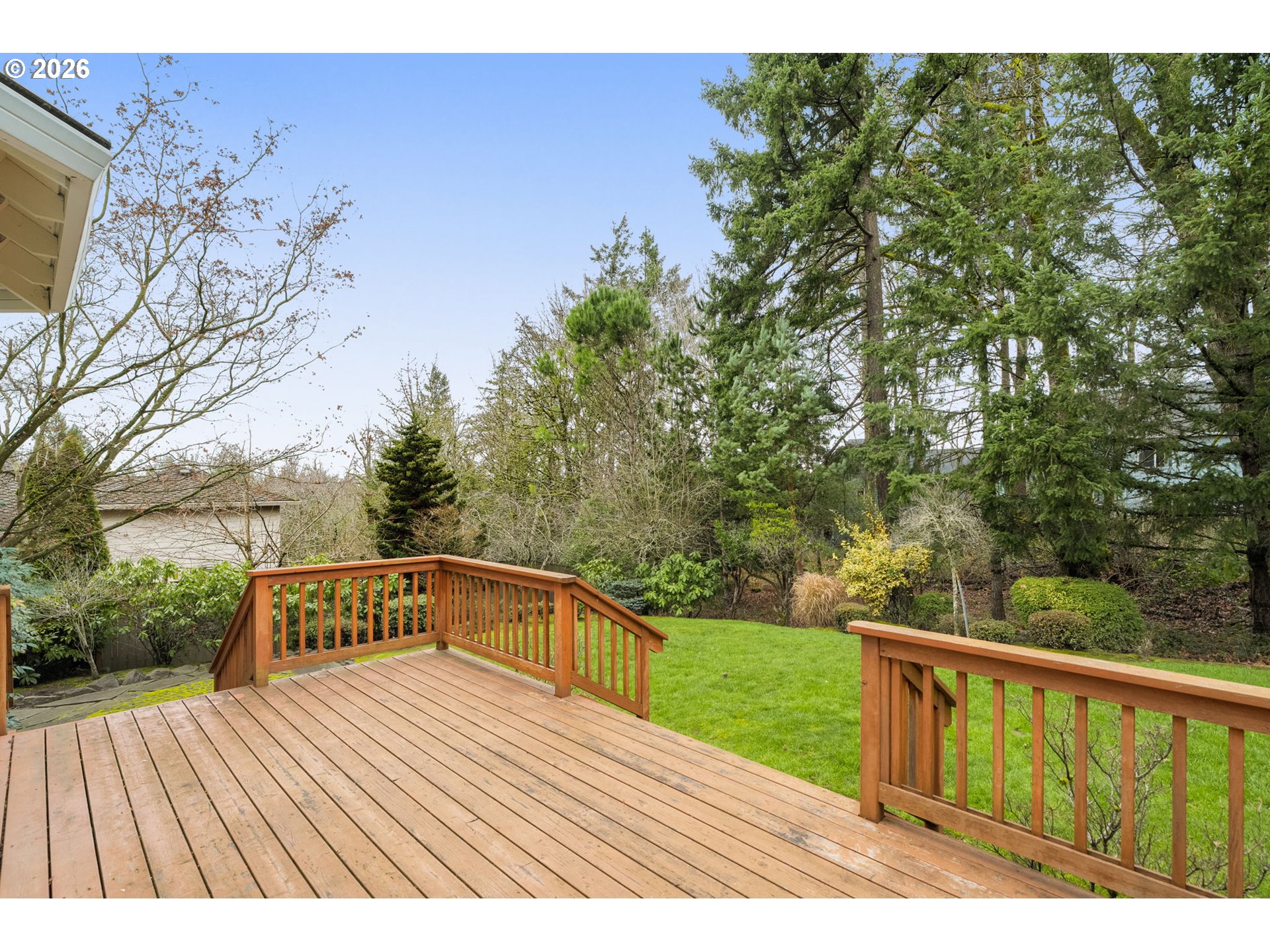 1323 Northwest Mayfield Road Portland, OR 97229 - Photo 27 of 32 a view of balcony with wooden floor and fence
