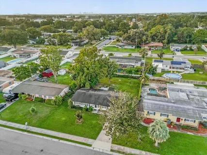 an aerial view of multiple house