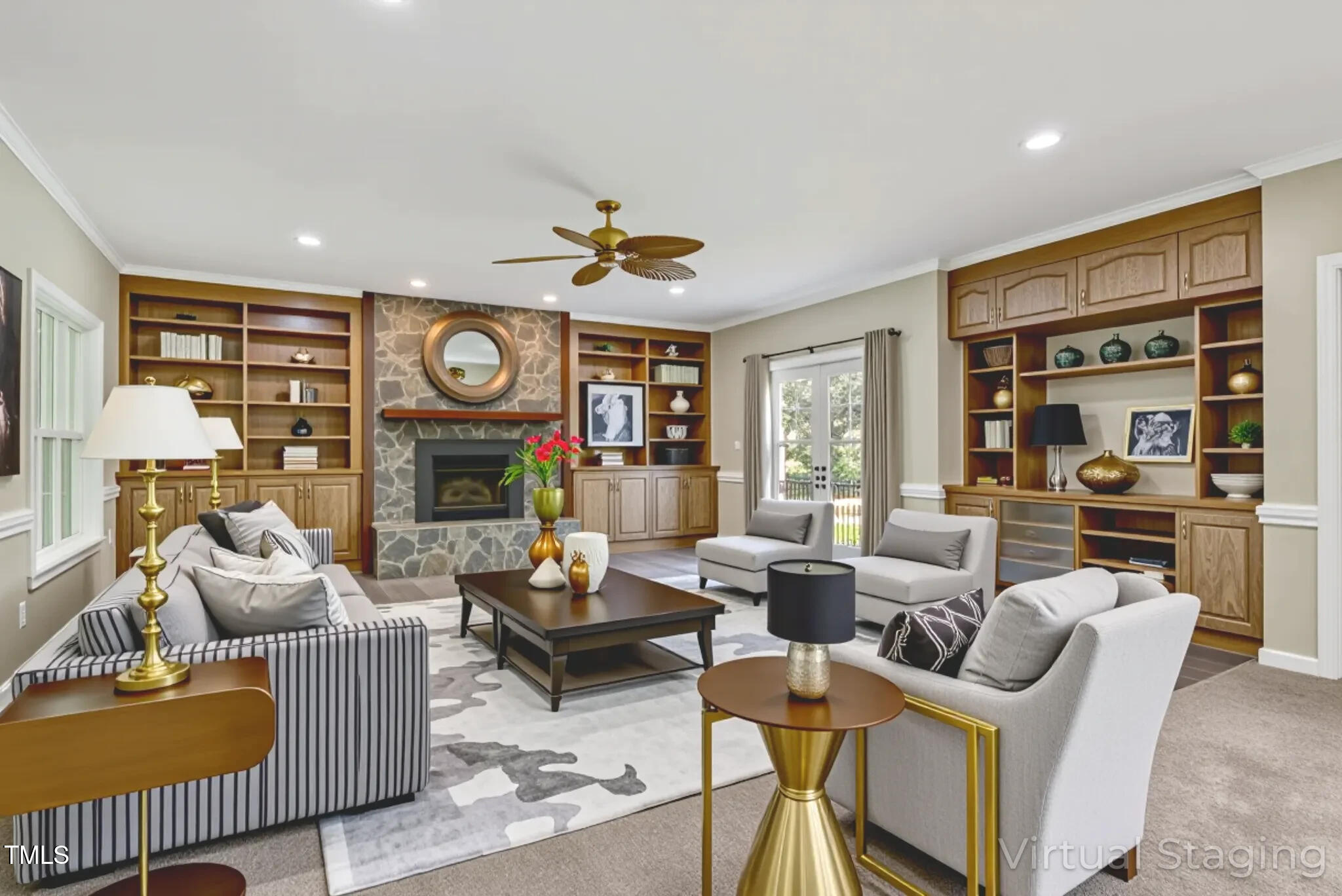 1086 Roberts Chapel Road Stem, NC 27581 - Photo 3 of 33 a living room with fireplace furniture and a large window