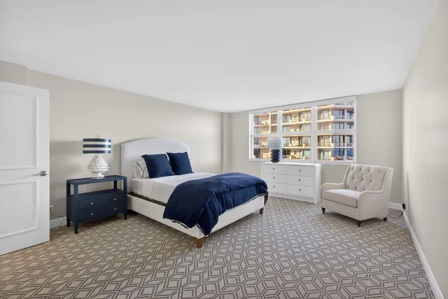 a view of a balcony with an ocean