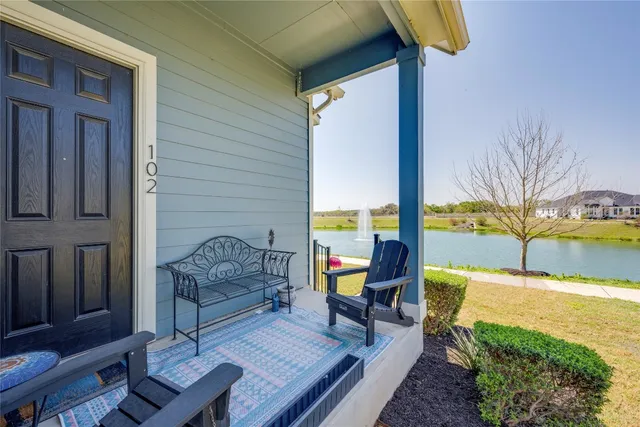 a house view with outdoor seating space