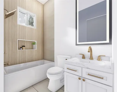 a bathroom with a toilet a sink and bathtub