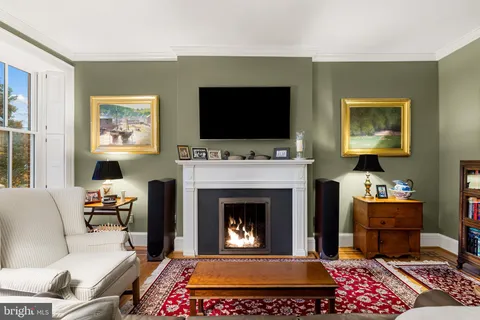 a view of a balcony with wooden floor