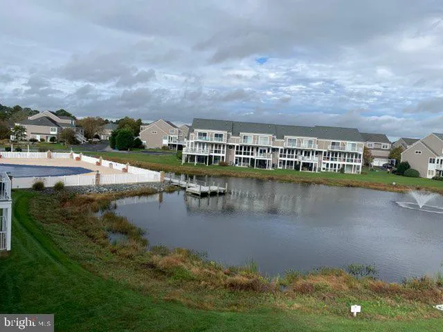 a view of a lake with a city view